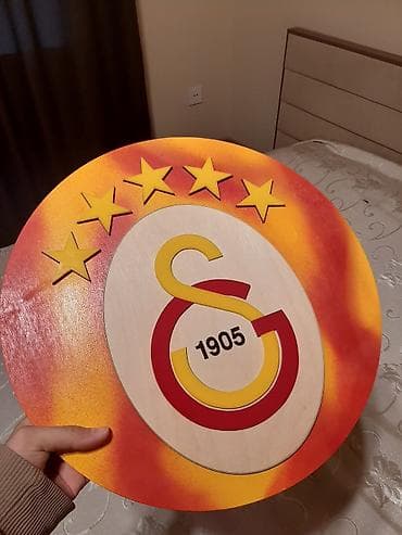 dekor ev: Galatasaray loqolu dekorativ taxta panel - Material: çoxqatlı təbii — 1