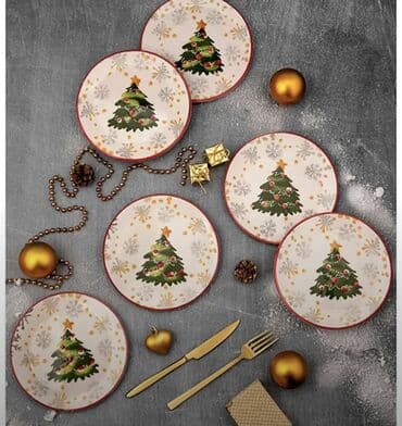 qaşıq dəsti: Тарелки, Набор из 6 шт., цвет - Белый, Керамика, Турция — 4