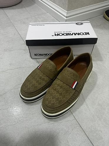 Komandor kişi mokasini - Rəng: zeytun-yaşıl (khaki) - Üst material — 1