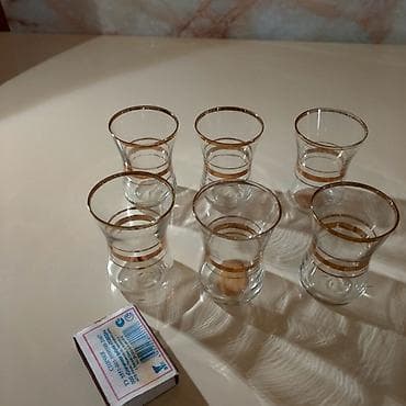 bal: Armudu stəkanlar, rəng - Qızılı, Şüşə, 6 ədədli dəst — 1