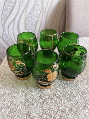 dest qab: Qədəhlər, rəng - Yaşıl, 6 ədədli dəst — 1