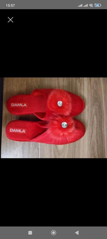 ev üçün açıq qadın şap şapları: Tərliklər, Ölçü: 39, rəng - Qırmızı, Yeni — 1