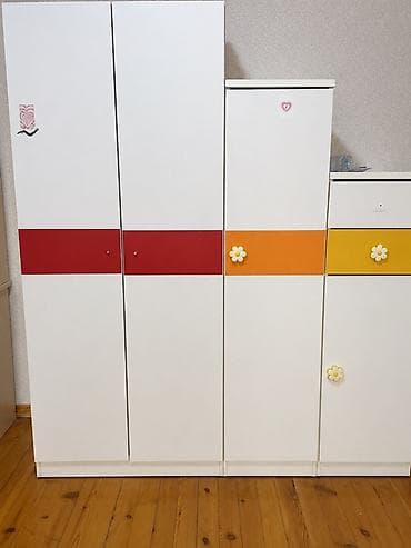 mekteb mebeli: Oğlan və qız üçün, 4 qapılı, Açılan, Düz dolab — 1