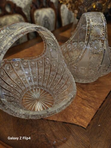 Столовые приборы: Kəsmə naxışlı xrustal Tom Bohema səbət qablar (2 ədəd) - Material — 3