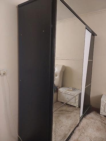 duz divanlar: 2 qapılı, Güzgülü, Qara, Digər material, Kupe, Düz dolab — 1