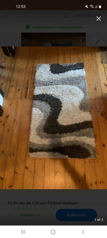 koridor ucun alcipan fiqurlari: Türkiyə istehsalı xalça dəsti - 2ədəd xalça komlekt şəklində - Naqış — 2