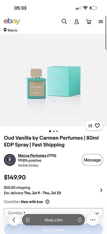etr: Carmen Perfumes Dubai – Oud Vanilla dubaydan alinib yenidir satiw — 1