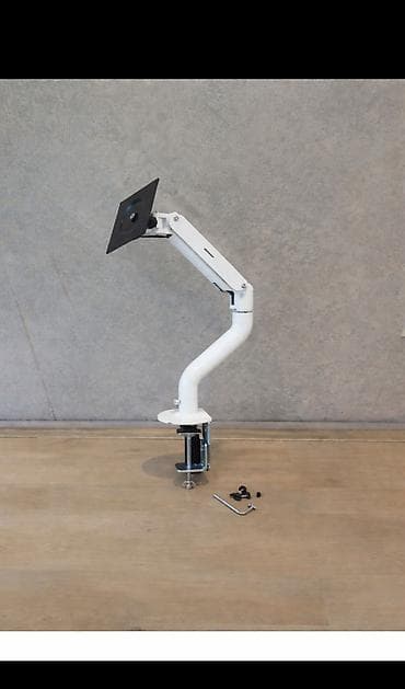 Tək monitor üçün masaüstü qolu - Rəng: ağ - Montaj: masa kənarına