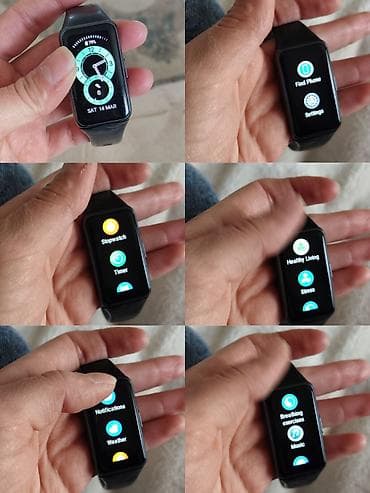 elekdiron saat: İşlənmiş, Smart qolbaq, Huawei, Sensor ekran, rəng - Qara — 3