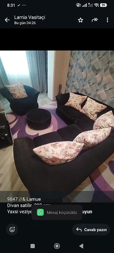 9847 //& Lamue Divan satilir 200 azn Yaxsi veziyetdedi problemi — 1