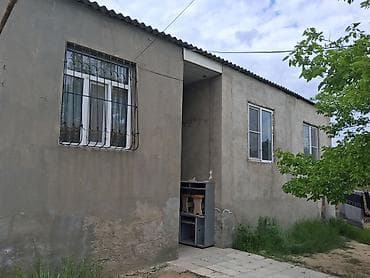 1 mərtəbəli həyət evi - Plan: girişli eyvan, əsas dəhliz və otaqlar -