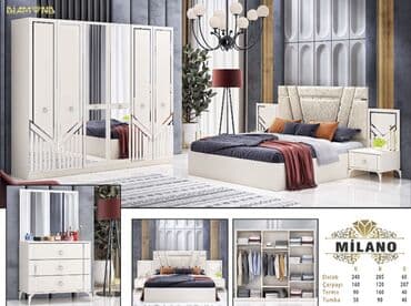 Шкафы: Двуспальная кровать, Шкаф, Трюмо, 2 тумбы, Новый — 1