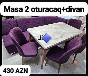 Divan və masa dəstləri: Künc divan, Mətbəx üçün, Açılmayan — 1
