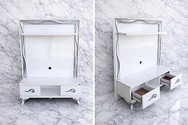 divar rəf: Düz TV altlığı, Polkalı — 1