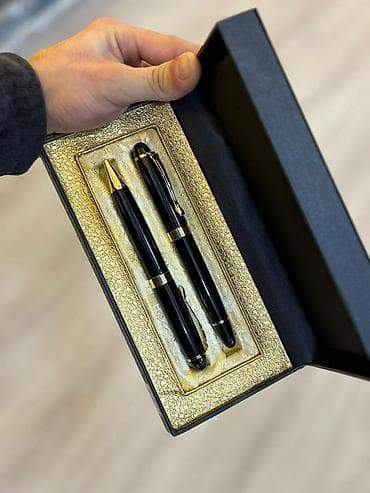 aqlay daş: Hədiyyəlik qələm dəsti - Dəst: 2 ədəd qələm – siyah rəngli, qızılı — 3