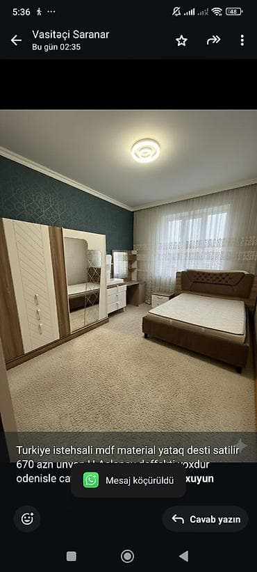 Turkiye istehsali mdf material yataq desti satilir 670 azn unvan