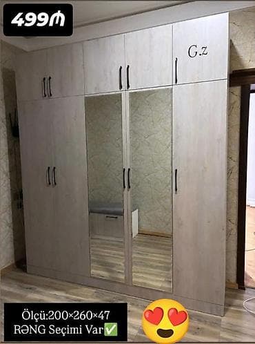 Geniş tutumlu paltar şkafı - Ölçü: 200 × 260 × 47 sm (şəkildə