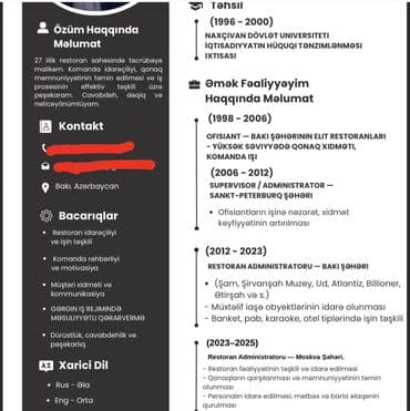 работа администратора в баку: ✨Peşəkar CV hazırlanması xidməti!✨ Sizin bacarıq və təcrübənizi ön — 2