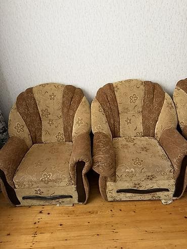 divan mobilya: Qonaq otağı dəsti – 1 divan + 2 kreslo - Model: klassik yumşaq mebel — 3