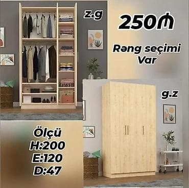Açılan, 3 qapılı Düz dolab, Qarderob, paltar dolabı lalafo.az -da Açılan, 3 qapılı Düz dolab, Qarderob, paltar dolabı