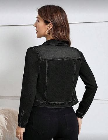 jordan jaket: Qadınlar üçün qara cins jaket - Rəng: Black (qara) - Material — 2