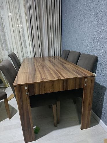 bar oturacaq: Qonaq otağı üçün, Açılmayan, Dördbucaq masa, 6 stul — 4