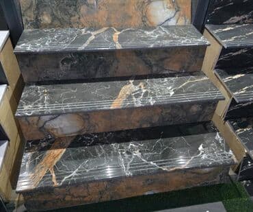 Təbii mərmər pilləkən lövhələri - Material: yüksək keyfiyyətli təbii