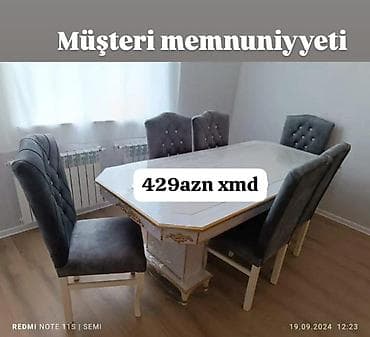 Для гостиной, Прямоугольный стол, 6 стульев