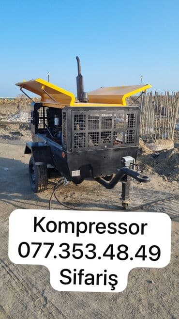 Sənaye tipli mobil hava kompressoru - Dizel mühərrikli, qoşqu tipli