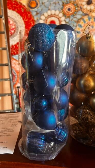 Ev saatları: Yeni il ağacı bəzəkləri dəsti - Rənglər: mavi, firuzə/yaşıl — 3