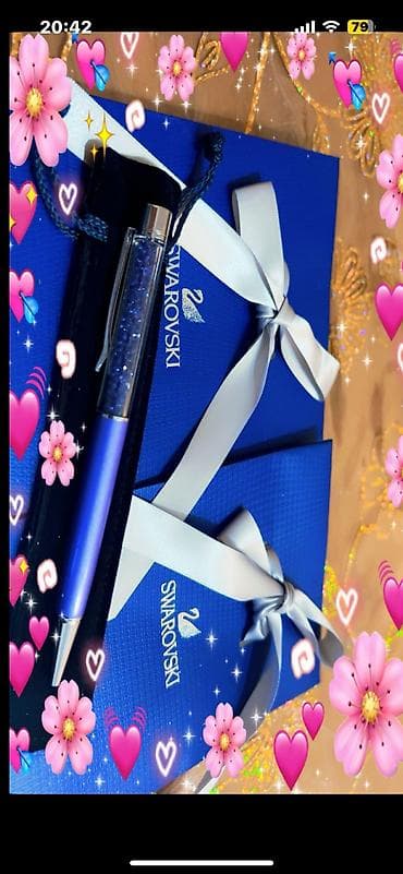 rengli qelem: Yenidir, öz futlyarında və hədiyyəlik paketində. SWAROVSKİ Bəzəkli — 5