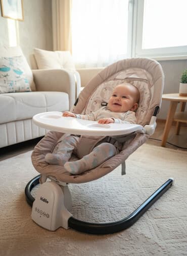 yemək stolu: Kidilo elektrikli beşik/uşaq yelləncəyi - Yumşaq, rahat oturacaq və — 2