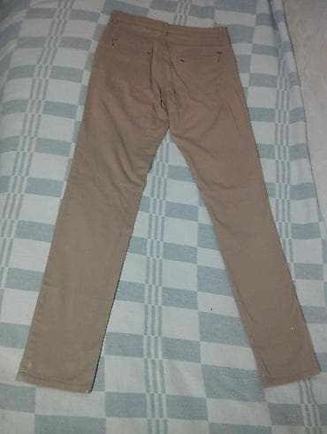 koja şalvar: Bej rəngli kişi şalvarı – chinos üslubu - Model: düz kəsim, daralan — 2
