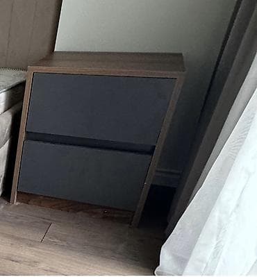 mebel kreditle: İki çekmecəli modern tumbə - Dizayn: Minimalist üslubda, qara mat ön — 1