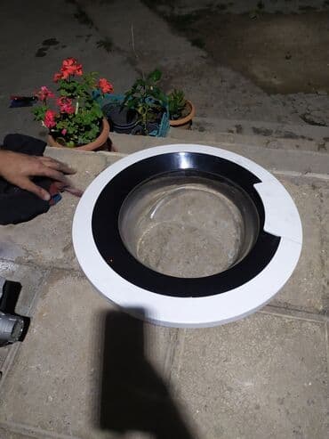 şüşe qapı: Hisense paltaryuyan maşın üçün ön qapı (lyuk) komplekti. - Material — 2