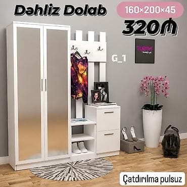 dolablar paltar: Dəhliz Dolabı – G_1 modeli Ölçülər: 160 × 200 × 45 sm Qiymət: 320₼ — 1