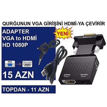 pc kamputer: VGA Adapterlər/Konverterlər (Çeviricilər) ⭐VGA to AV – 15 AZN (Topdan — 6