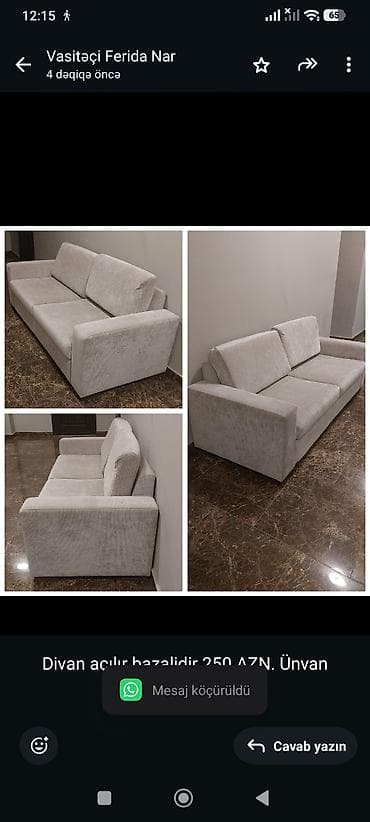 Divan açılır bazalidir 250 AZN. Ünvan Əhmədli (Fn) 2970 — 1