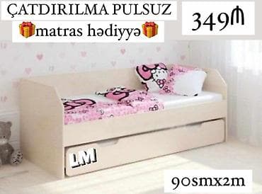 Ev və bağ: Uşaq/yeniyetmə üçün praktik taxta çarpayı. Minimalist açıq rəngli — 1