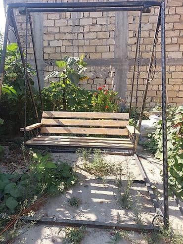 Yelləncəklər: Bağ yelləncəyi – metal karkaslı, taxta oturacaqla AYNUR 2 💃 yelləncək — 1