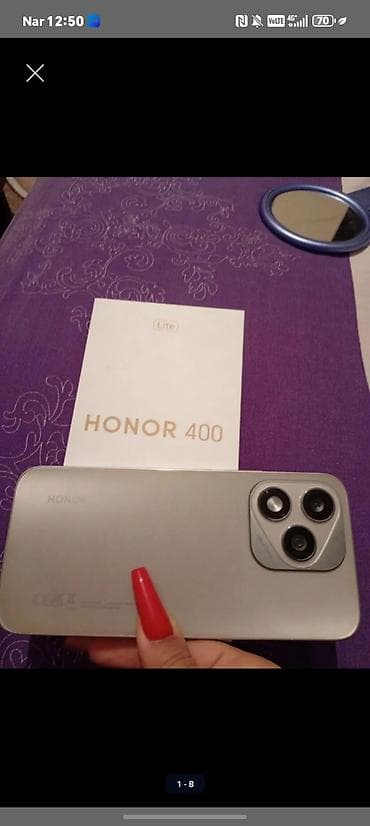 Məişət texnikası: Honor 400 Lite, 256 GB, rəng - Gümüşü, Barmaq izi — 1