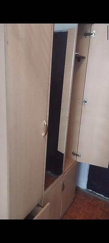 2 qapılı, Güzgülü, Bej, Digər material, Açılan, Künc dolab