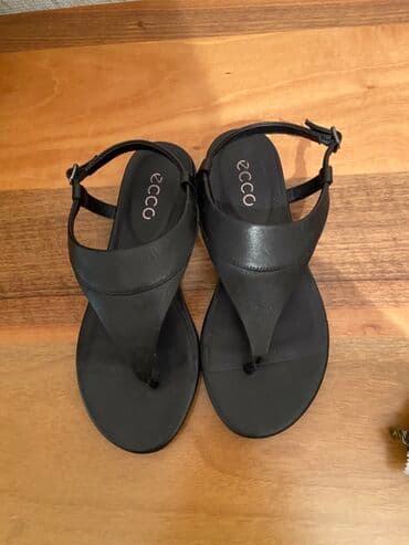 tekstil uşaq şəp şəpləri: ECCO qadın sandal - Brend: ECCO - Rəng: Qara - Model: barmaqarası — 2