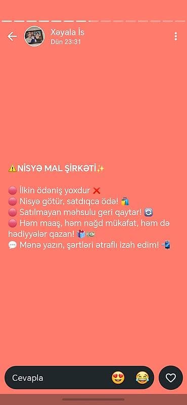 ecemi iş elanları: Satış məsləhətçisi tələb olunur — 1