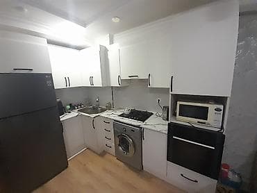 quxna mebilleri: Ağ rəngli, müasir dizaynlı mətbəx mebeli dəsti - Planlama: L şəklində — 2