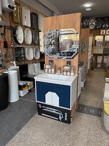 kompi: Vanna otağı üçün modern lavabo dəsti - Dəst: şkaflı lavabo (üstü — 1