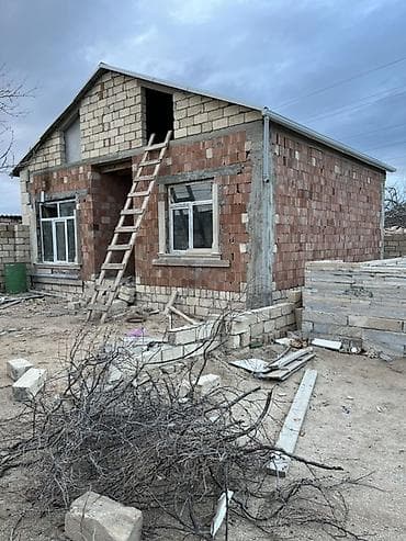 emlak alqi satqisi: Satılır: Tikintisi davam edən fərdi yaşayış evi - Layihə: 1 mərtəbə + — 1