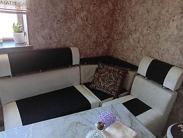 Divanlar: Mətbəx üçün künc divanı - Rəng: krem və qara ikirəng kombinasiya - — 1