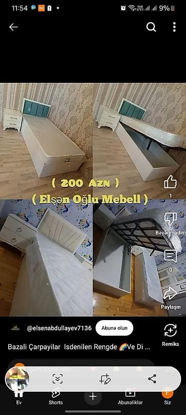 carpayi demiri: Təknəfərlik çarpayı, Bazalı, Siyirməsiz — 1