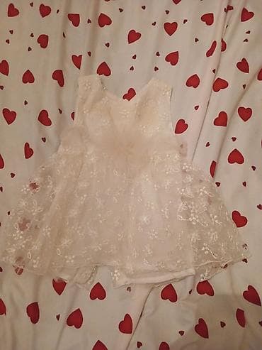 Uşaq geyimi və ayaqqabıları: Uşaq üçün zərif ağ (krem tonlarında) don - Model: A-layn, qolsuz - — 1